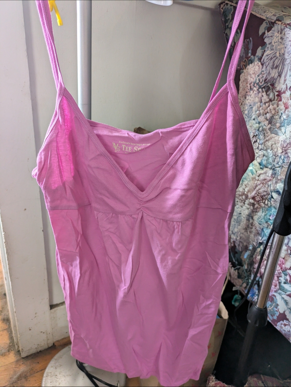 Pink Spaghetti Strap Tank Top
